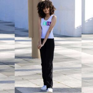 Purple green patches tank top