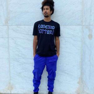 Purple baby blue logo tee