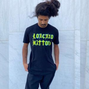 Yellow baby blue logo tee